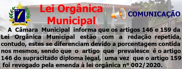 Lei Orgânica Municipal - Comunicação