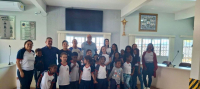 Visita dos alunos da Escola Mestre Rangel, da comunidade Cachoeira dos Forros.